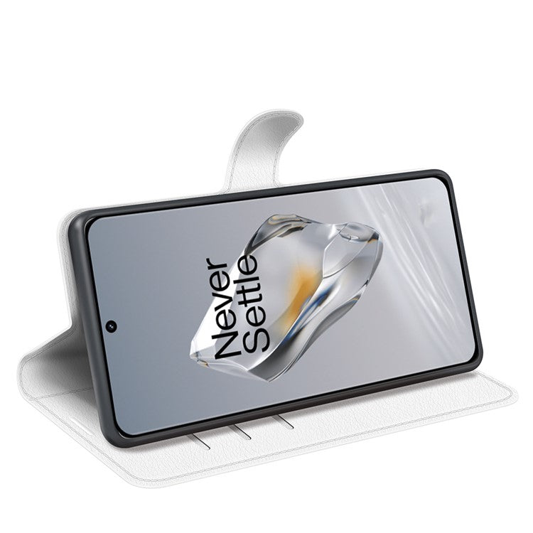 For OnePlus 12 5G Phone Case Flip Wallet Shockproof PU Leather Stand Cover - White