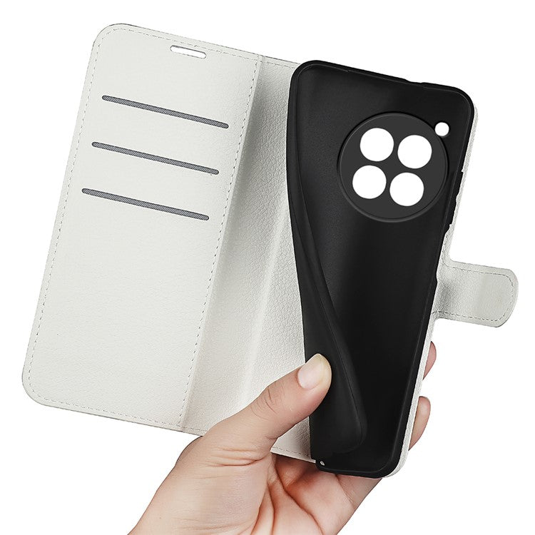For OnePlus 12 5G Phone Case Flip Wallet Shockproof PU Leather Stand Cover - White