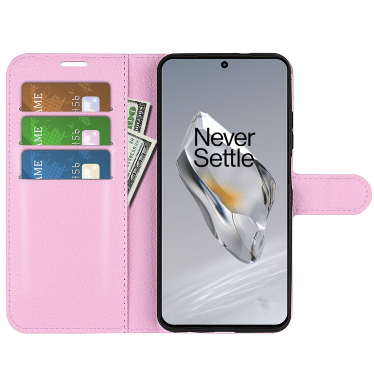 For OnePlus 12 5G Phone Case Flip Wallet Shockproof PU Leather Stand Cover - Pink