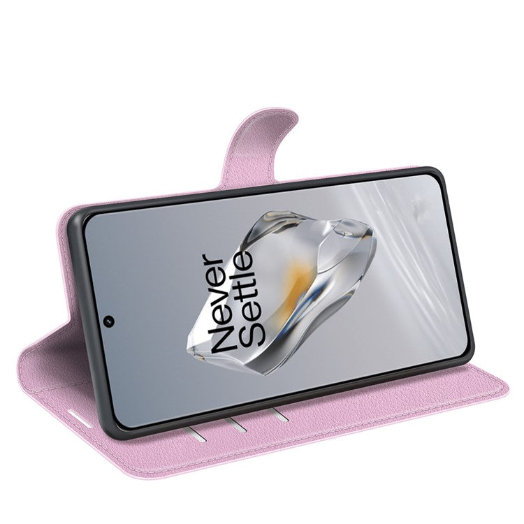 For OnePlus 12 5G Phone Case Flip Wallet Shockproof PU Leather Stand Cover - Pink