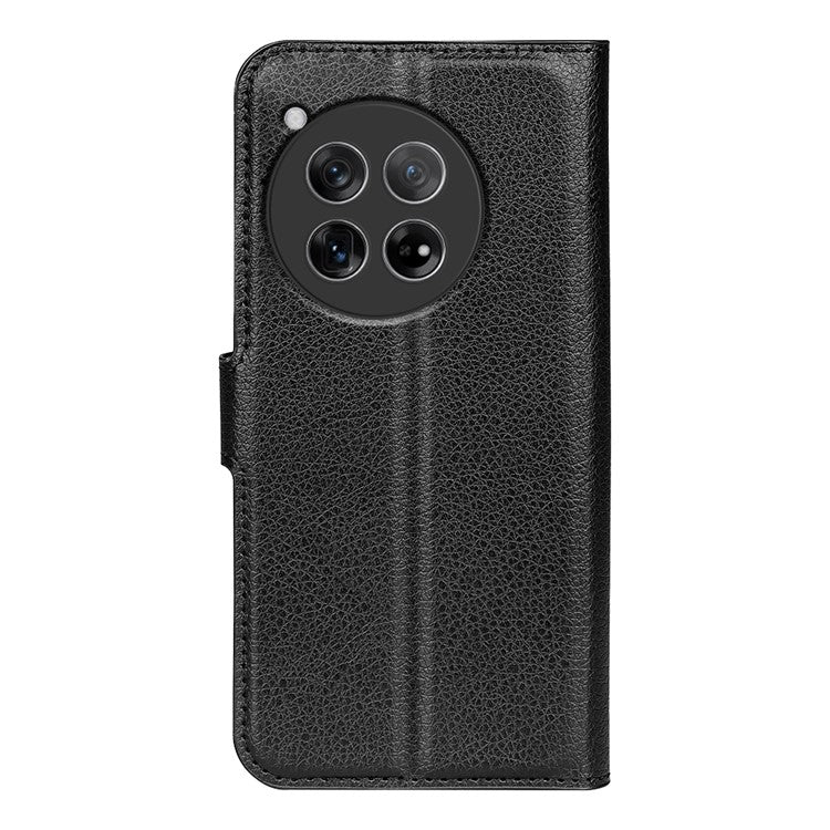 For OnePlus 12 5G Phone Case Flip Wallet Shockproof PU Leather Stand Cover - Black