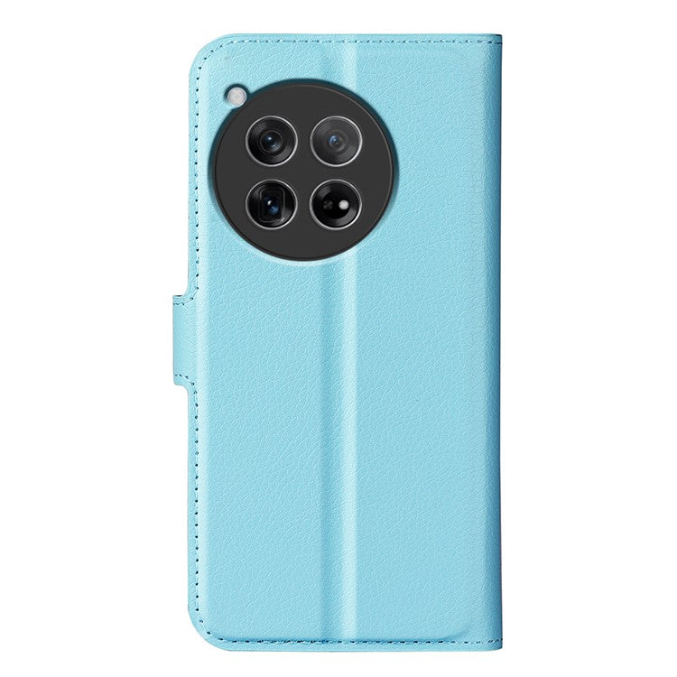 For OnePlus 12 5G Phone Case Flip Wallet Shockproof PU Leather Stand Cover - Blue