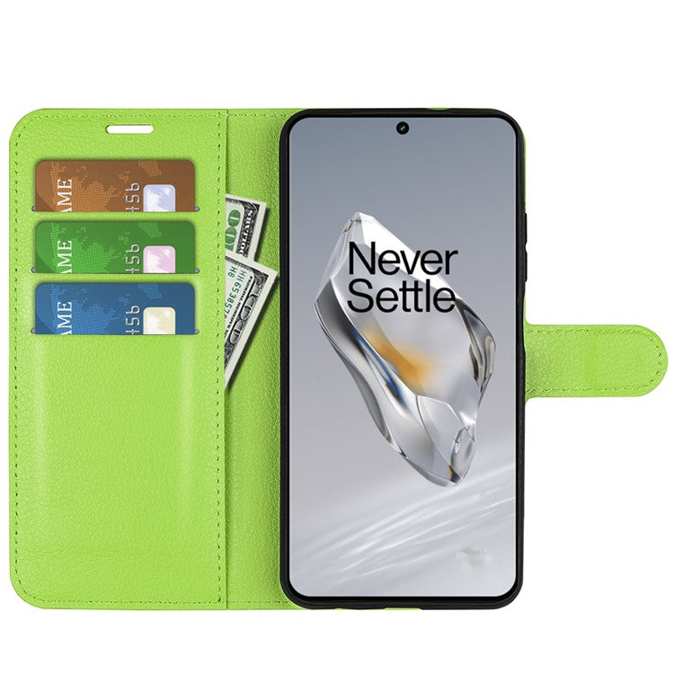 For OnePlus 12 5G Phone Case Flip Wallet Shockproof PU Leather Stand Cover - Green