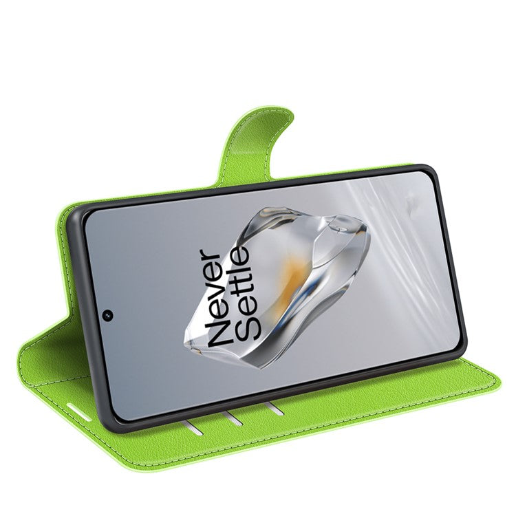 For OnePlus 12 5G Phone Case Flip Wallet Shockproof PU Leather Stand Cover - Green