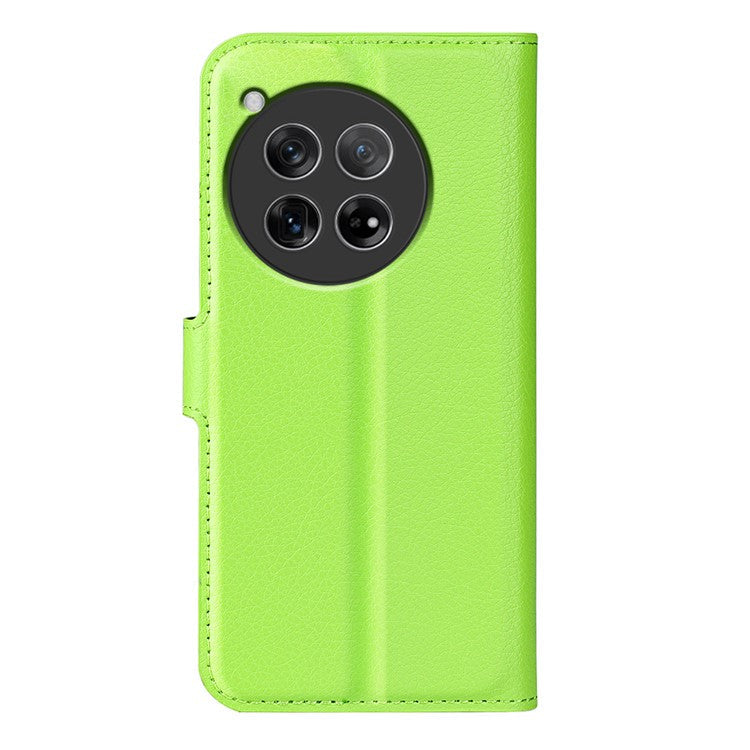 For OnePlus 12 5G Phone Case Flip Wallet Shockproof PU Leather Stand Cover - Green