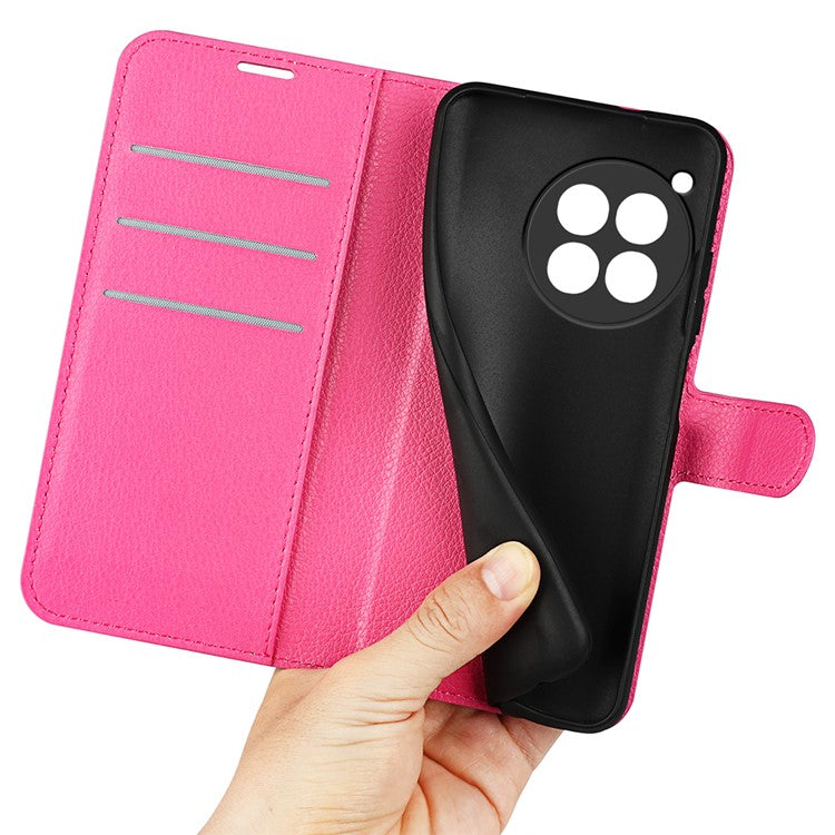 For OnePlus 12 5G Phone Case Flip Wallet Shockproof PU Leather Stand Cover - Rose