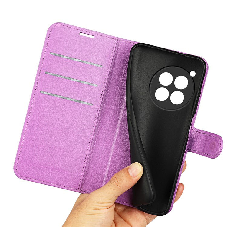 For OnePlus 12 5G Phone Case Flip Wallet Shockproof PU Leather Stand Cover - Purple