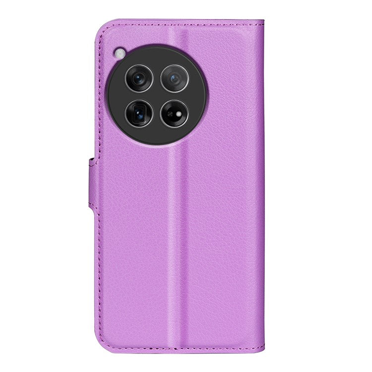 For OnePlus 12 5G Phone Case Flip Wallet Shockproof PU Leather Stand Cover - Purple