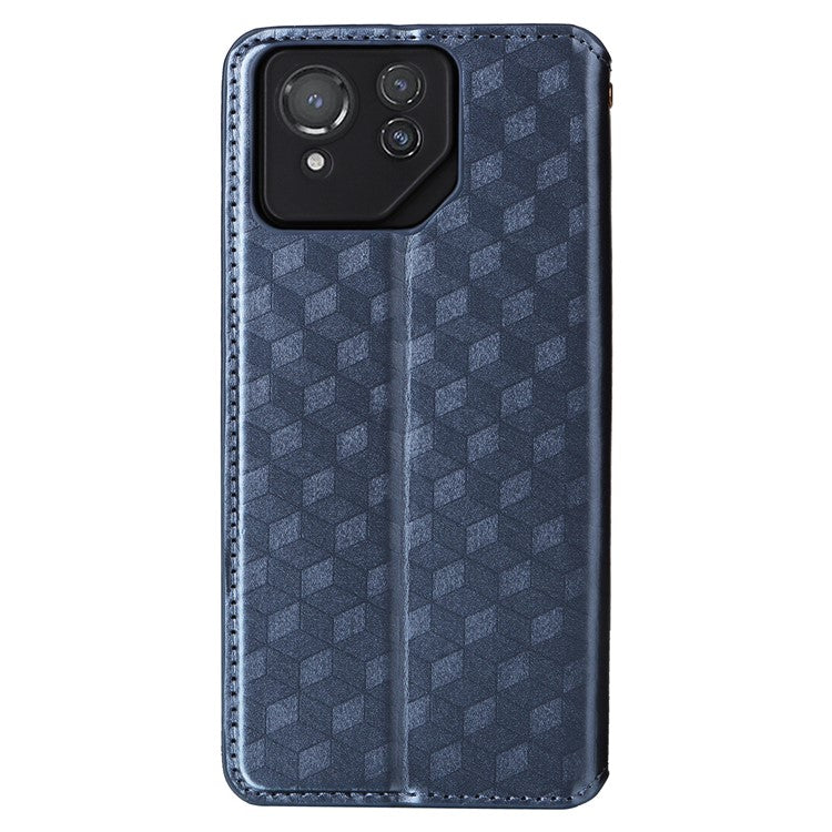 For Asus ROG Phone 8 Pro 5G / 8 5G Wallet Case Leather Magnetic Auto Closing Imprint Cover - Blue