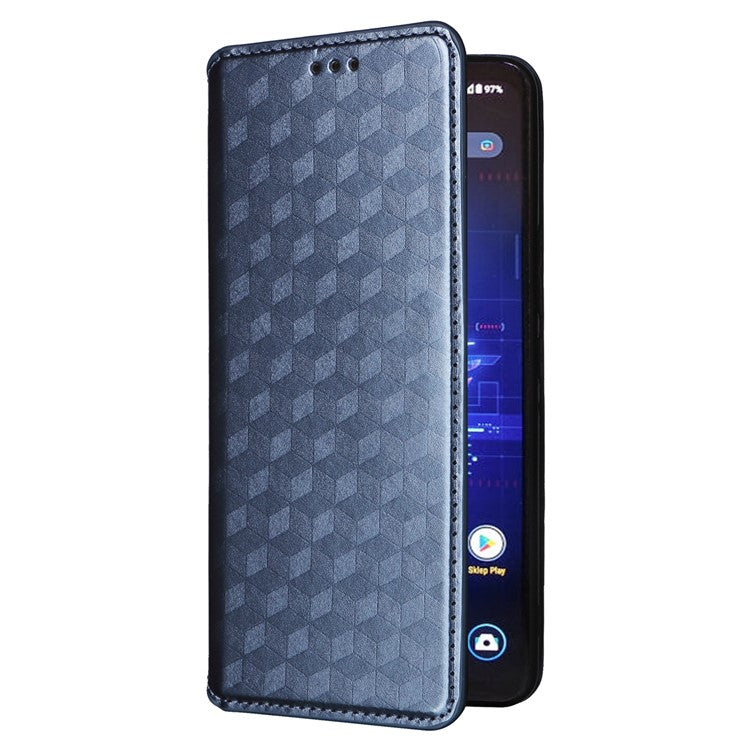 For Asus ROG Phone 8 Pro 5G / 8 5G Wallet Case Leather Magnetic Auto Closing Imprint Cover - Blue