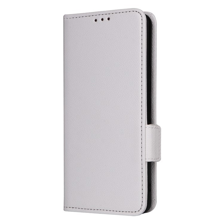 For Asus ROG Phone 8 Pro 5G / 8 5G Magnetic Case Leather Litchi Texture Cover with Wrist Strap - White