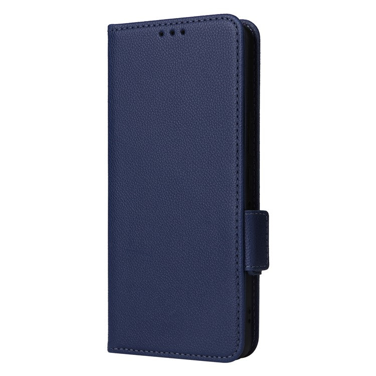 For Asus ROG Phone 8 Pro 5G / 8 5G Magnetic Case Leather Litchi Texture Cover with Wrist Strap - Dark Blue