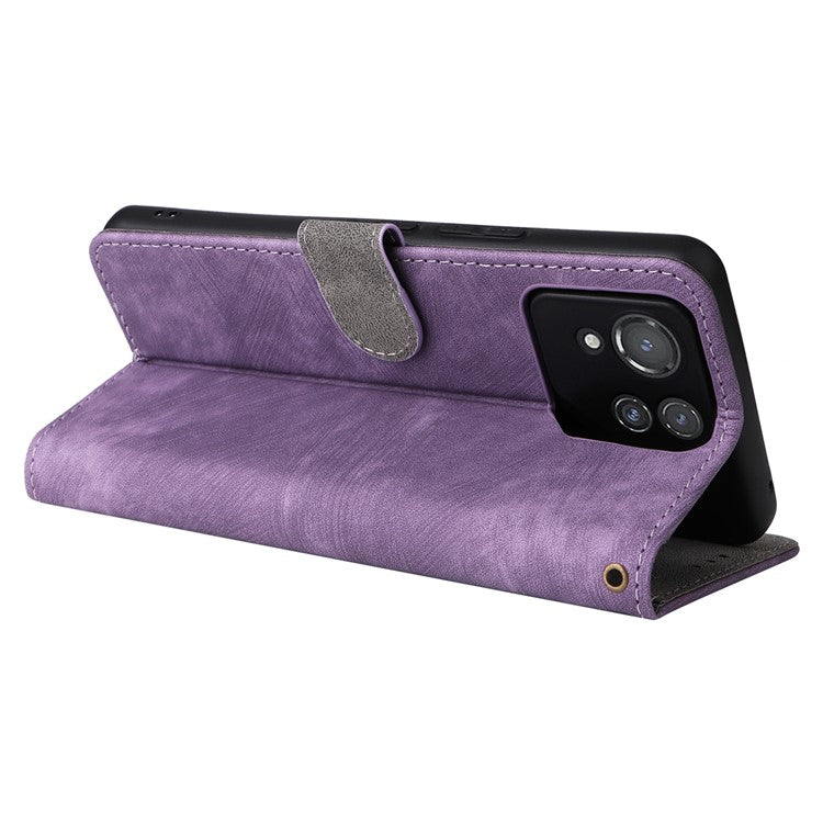 For Asus ROG Phone 8 Pro 5G / 8 5G Case RFID Blocking Wallet Cover with Hand Strap - Purple