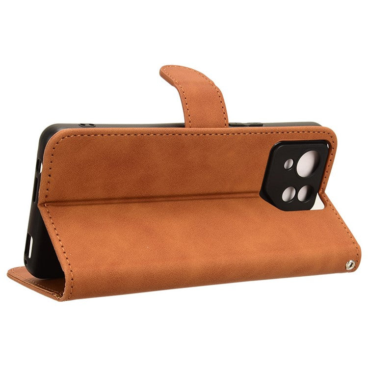 For Asus ROG Phone 8 5G / Phone 8 Pro 5G Case PU Leather Card Holder Cover with Magnetic Closure - Brown