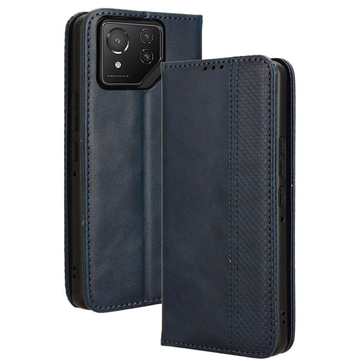 For Asus ROG Phone 8 Pro 5G / 8 5G Case Magnetic Closing Wallet Leather Phone Cover - Blue
