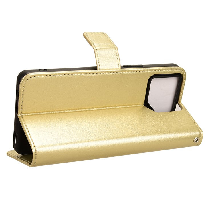 For Asus ROG Phone 8 Pro 5G / 8 5G Wallet Case Crazy Horse Texture PU Leather Phone Protector - Gold