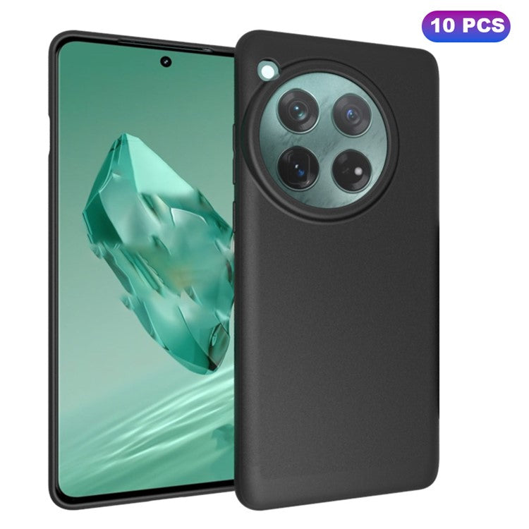 10Pcs / Pack for OnePlus 12 5G Matte TPU Case Protective Phone Cover - Black