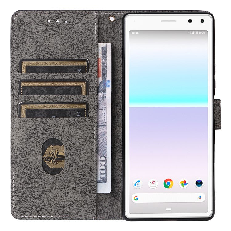 For Sony Xperia 8 Case RFID Blocking PU Leather Phone Cover with Wallet - Black