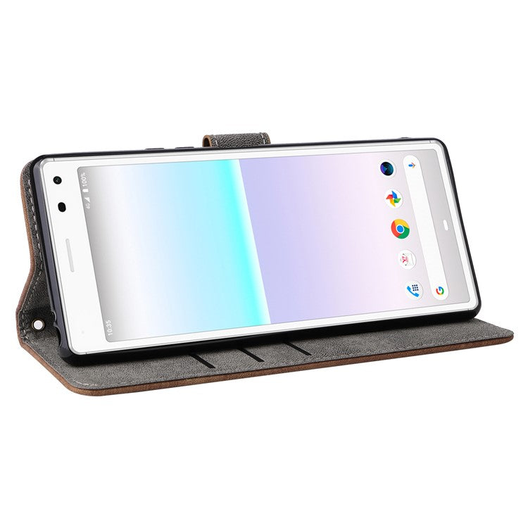 For Sony Xperia 8 Case RFID Blocking PU Leather Phone Cover with Wallet - Brown