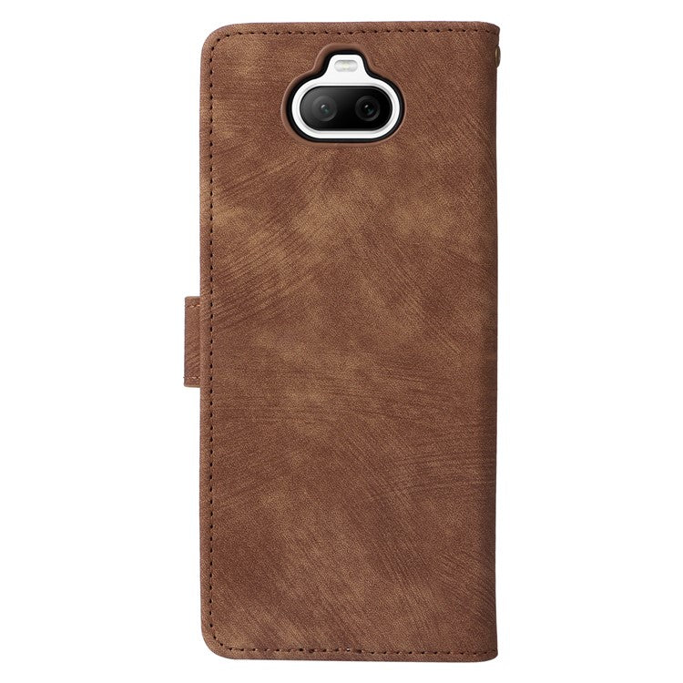 For Sony Xperia 8 Case RFID Blocking PU Leather Phone Cover with Wallet - Brown