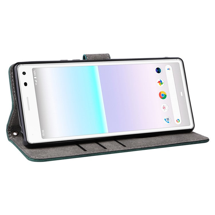 For Sony Xperia 8 Case RFID Blocking PU Leather Phone Cover with Wallet - Green