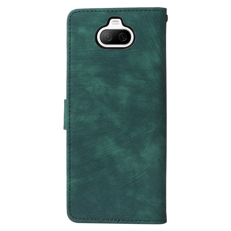 For Sony Xperia 8 Case RFID Blocking PU Leather Phone Cover with Wallet - Green