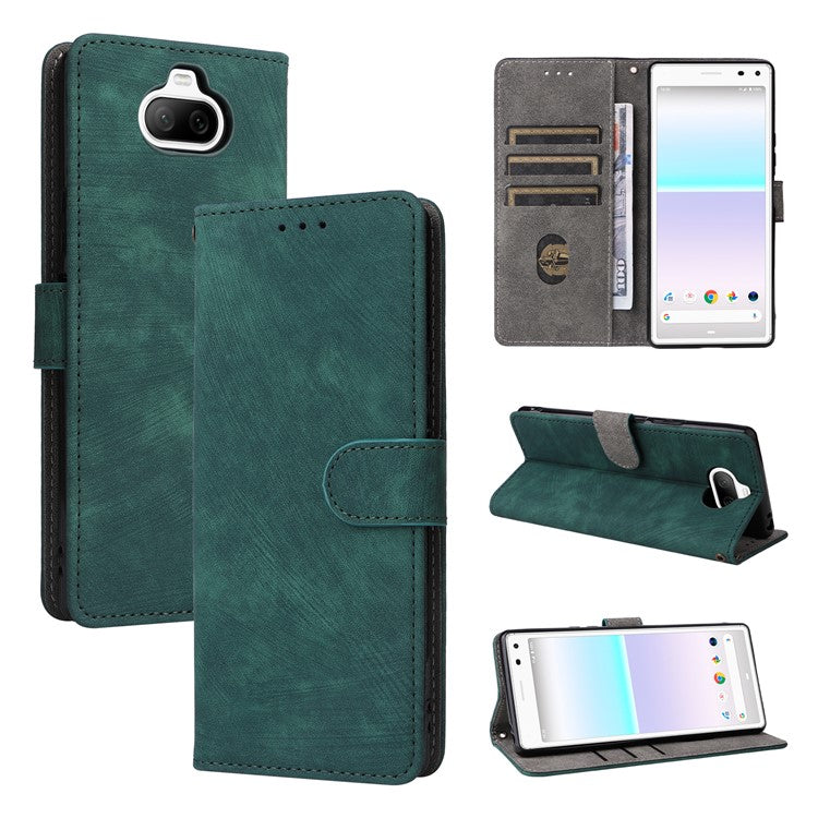 For Sony Xperia 8 Case RFID Blocking PU Leather Phone Cover with Wallet - Green