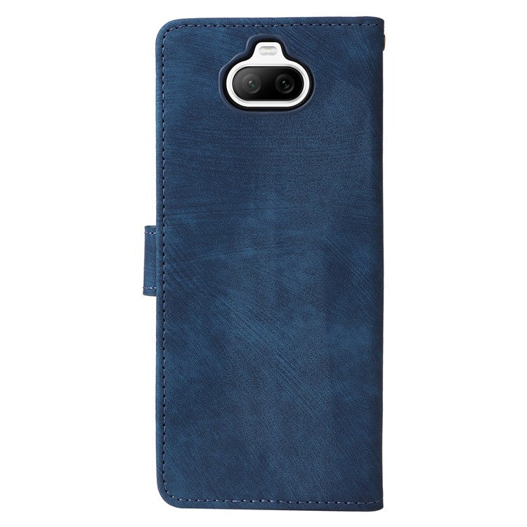 For Sony Xperia 8 Case RFID Blocking PU Leather Phone Cover with Wallet - Blue