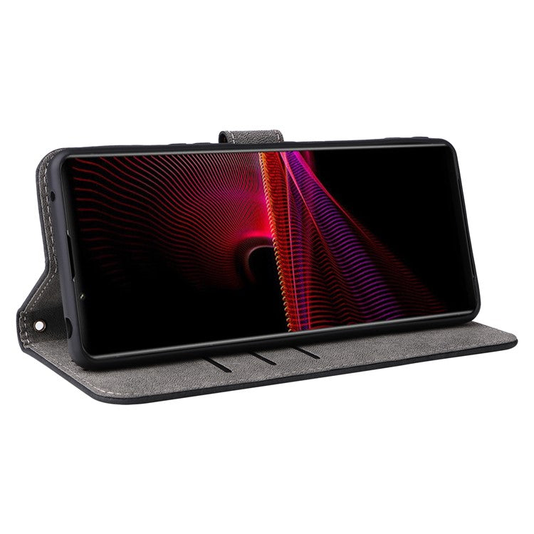 For Sony Xperia 1 III 5G Case Wallet Flip Leather Phone Cover RFID Blocking Protection - Black