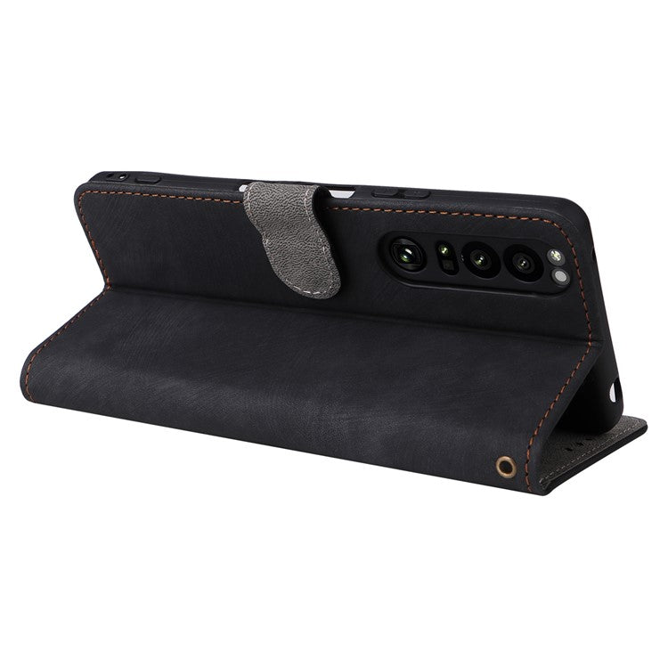 For Sony Xperia 1 III 5G Case Wallet Flip Leather Phone Cover RFID Blocking Protection - Black