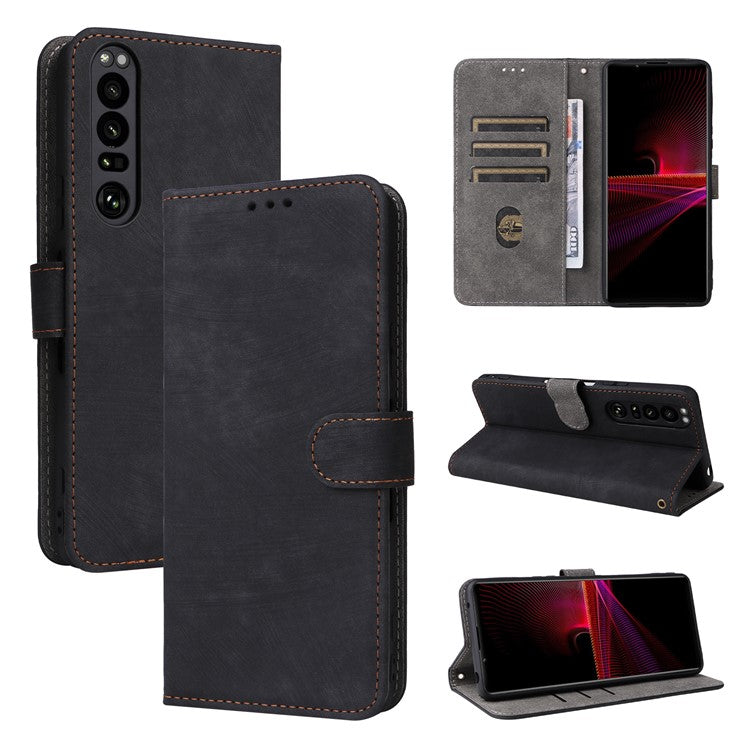 For Sony Xperia 1 III 5G Case Wallet Flip Leather Phone Cover RFID Blocking Protection - Black