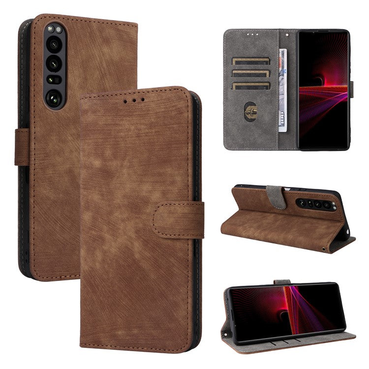For Sony Xperia 1 III 5G Case Wallet Flip Leather Phone Cover RFID Blocking Protection - Brown