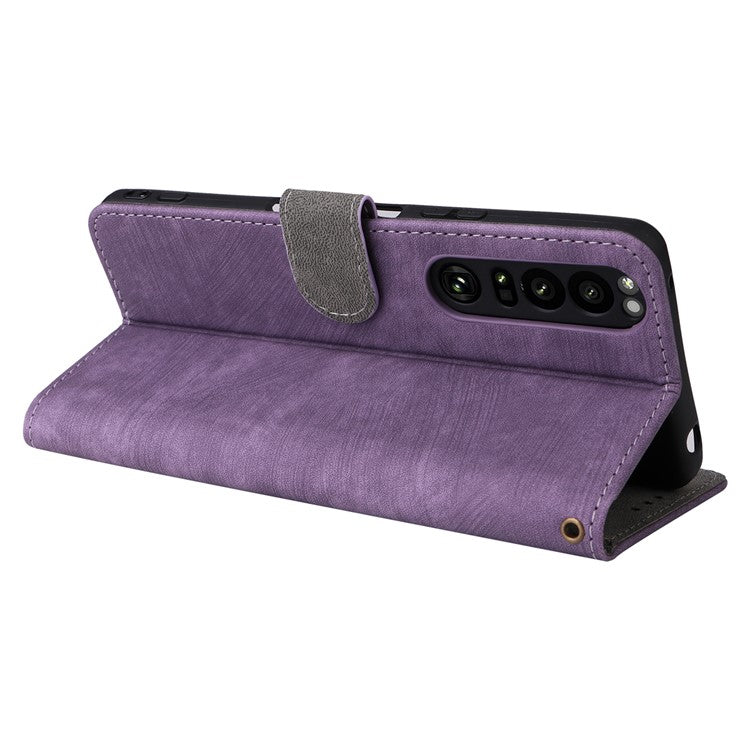 For Sony Xperia 1 III 5G Case Wallet Flip Leather Phone Cover RFID Blocking Protection - Purple