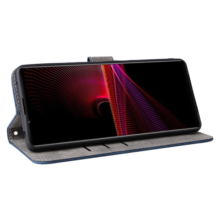 For Sony Xperia 1 III 5G Case Wallet Flip Leather Phone Cover RFID Blocking Protection - Blue