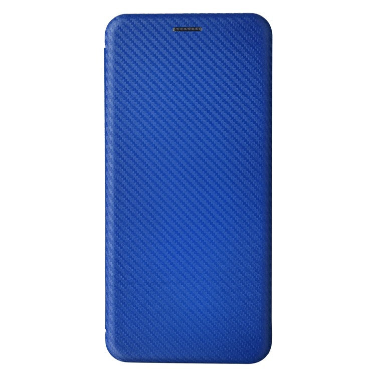 For Asus ROG Phone 8 Pro 5G / 8 5G Leather Case with Card Slot Carbon Fiber Texture  - Blue