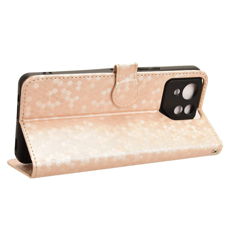 For Asus ROG Phone 8 Pro 5G / 8 5G Phone Wallet Case Dot Imprinted PU Leather Cover - Rose Gold