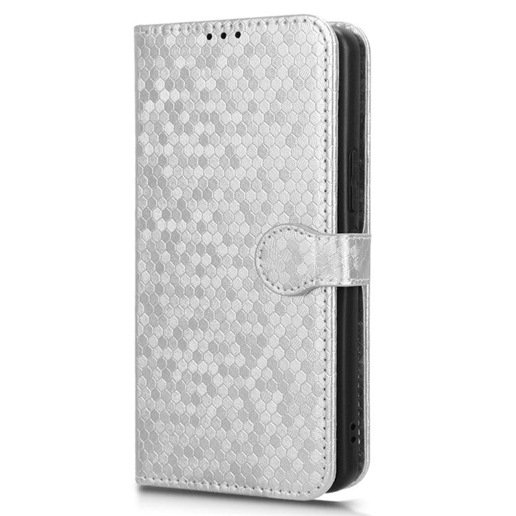 For Asus ROG Phone 8 Pro 5G / 8 5G Phone Wallet Case Dot Imprinted PU Leather Cover - Silver
