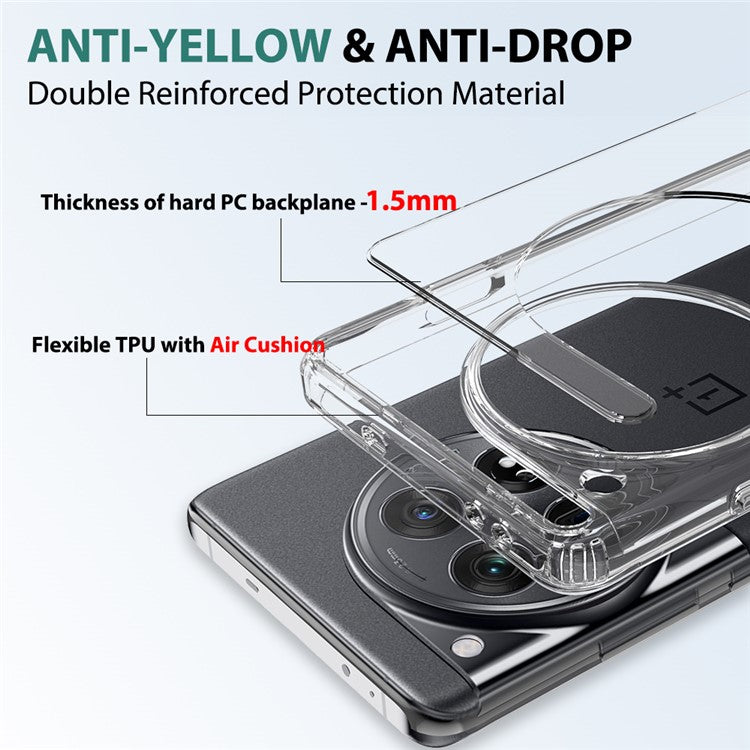 For OnePlus 12 5G TPU+Acrylic Phone Case Transparent Protective Back Cover