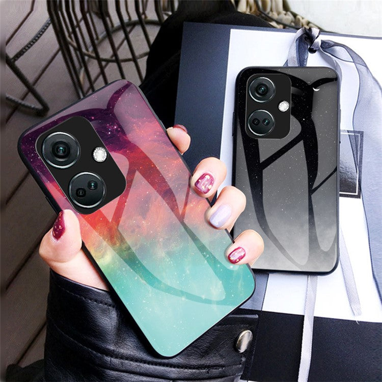 For OnePlus Nord CE3 5G Case Tempered Glass+PC+TPU Shockproof Phone Cover - Color Starry Sky