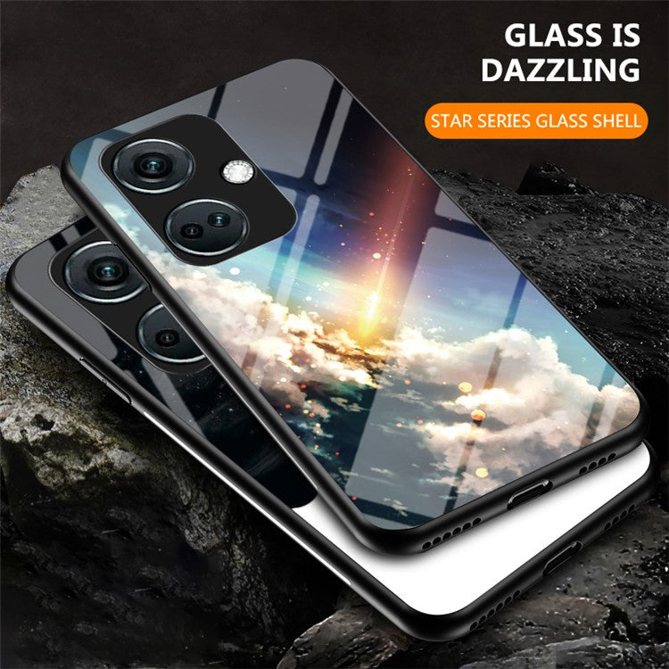 For OnePlus Nord CE3 5G Case Tempered Glass+PC+TPU Shockproof Phone Cover - Bright Starry Sky