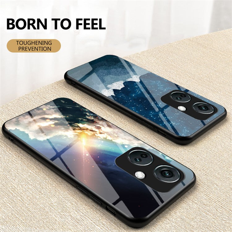 For OnePlus Nord CE3 5G Case Tempered Glass+PC+TPU Shockproof Phone Cover - Bright Starry Sky