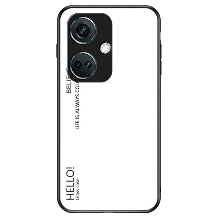 For OnePlus Nord CE3 5G Phone Case Gradient Color Tempered Glass Cover - White