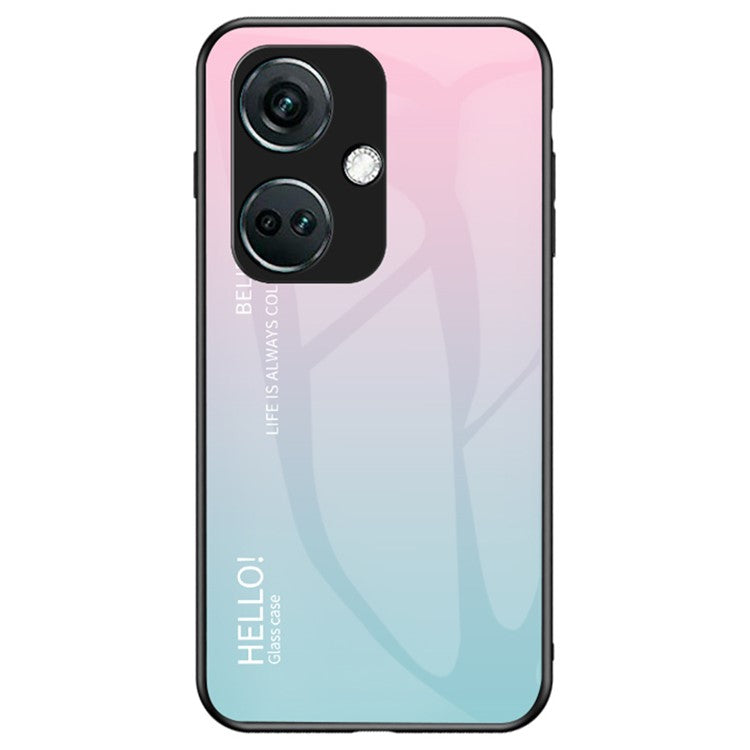 For OnePlus Nord CE3 5G Phone Case Gradient Color Tempered Glass Cover - Gradient Pink Blue