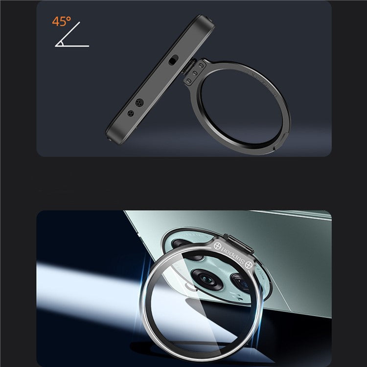 For OnePlus 12 5G Back Case with Lens Kickstand TPU+PC Phone Cover Protector - Silver