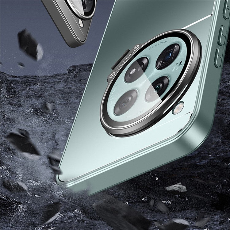 For OnePlus 12 5G Back Case with Lens Kickstand TPU+PC Phone Cover Protector - Silver