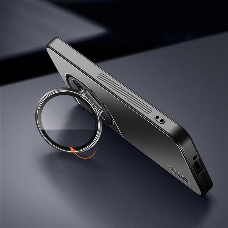 For OnePlus 12 5G Back Case with Lens Kickstand TPU+PC Phone Cover Protector - Cyan