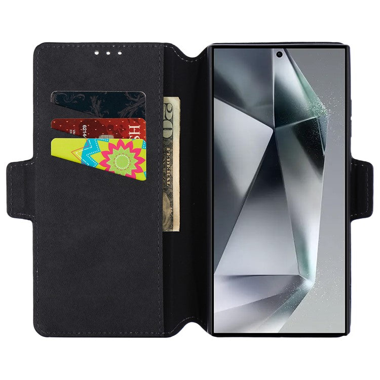 MUXMA MX115 For Samsung Galaxy S23 Ultra Magnetic Phone Case Leather Stand Wallet Shell - Green