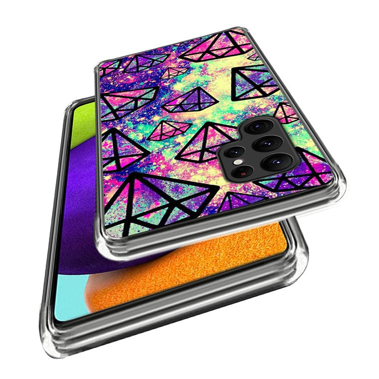 For Samsung Galaxy S24 Ultra TPU Case Anti-Scratch Phone Cover with Pattern - Diamonds