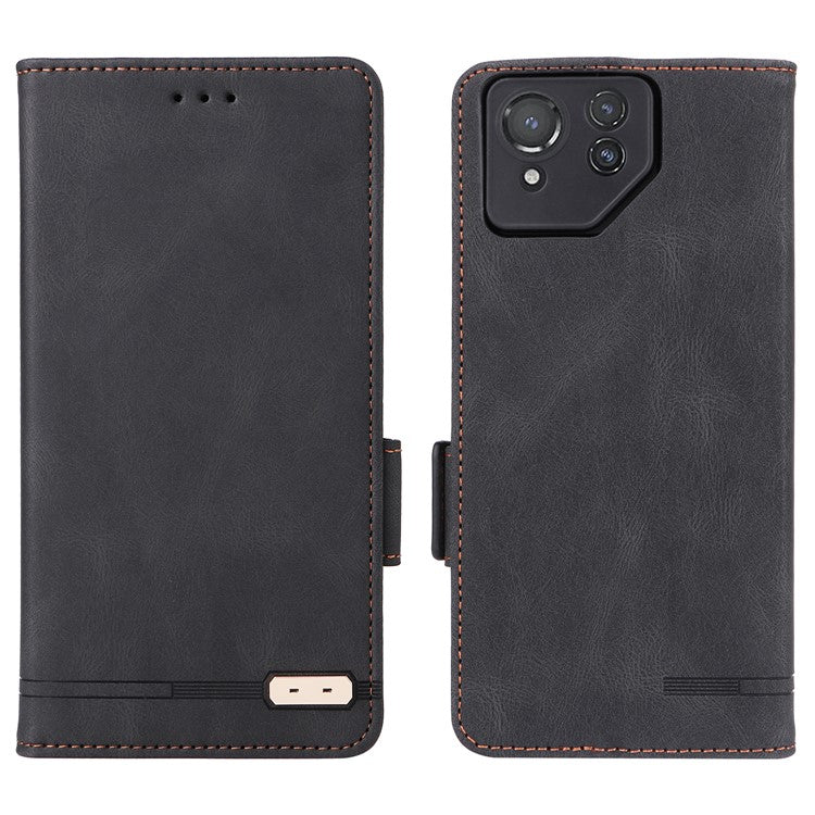 For Asus ROG Phone 8 5G / Phone 8 Pro 5G Case Folio Flip Leather Phone Cover Wallet Stand - Black