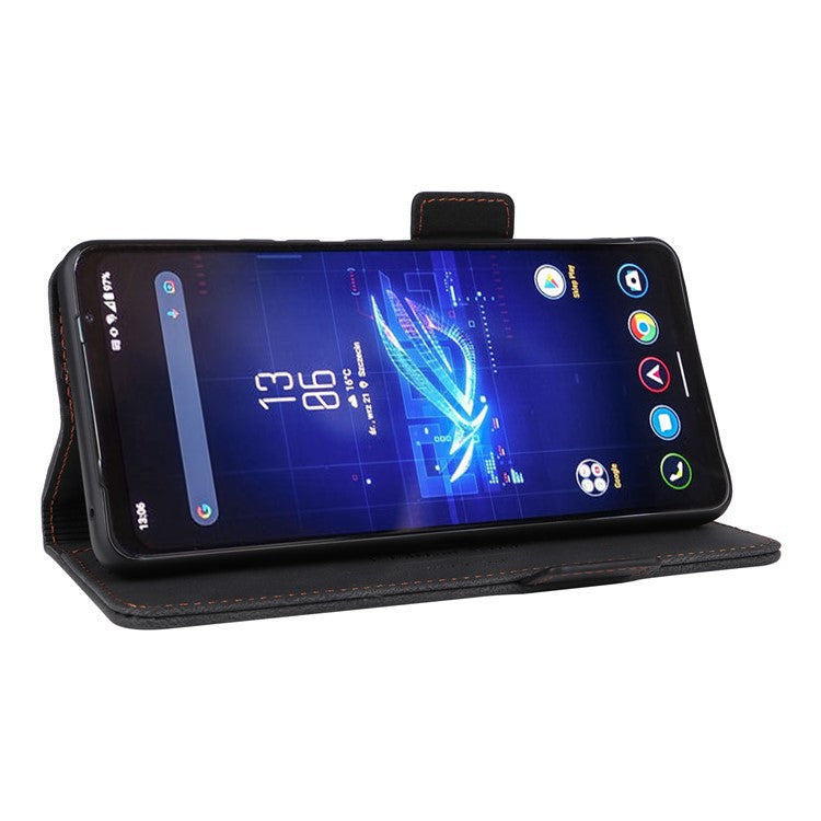 For Asus ROG Phone 8 Pro 5G / 8 5G Wallet Case Leather Phone Cover Stand Protector - Black
